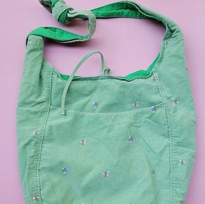 90's floral spring green hobo bag